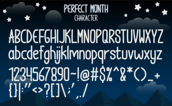 Perfect Month Font PNG with transparent background - Preview 1