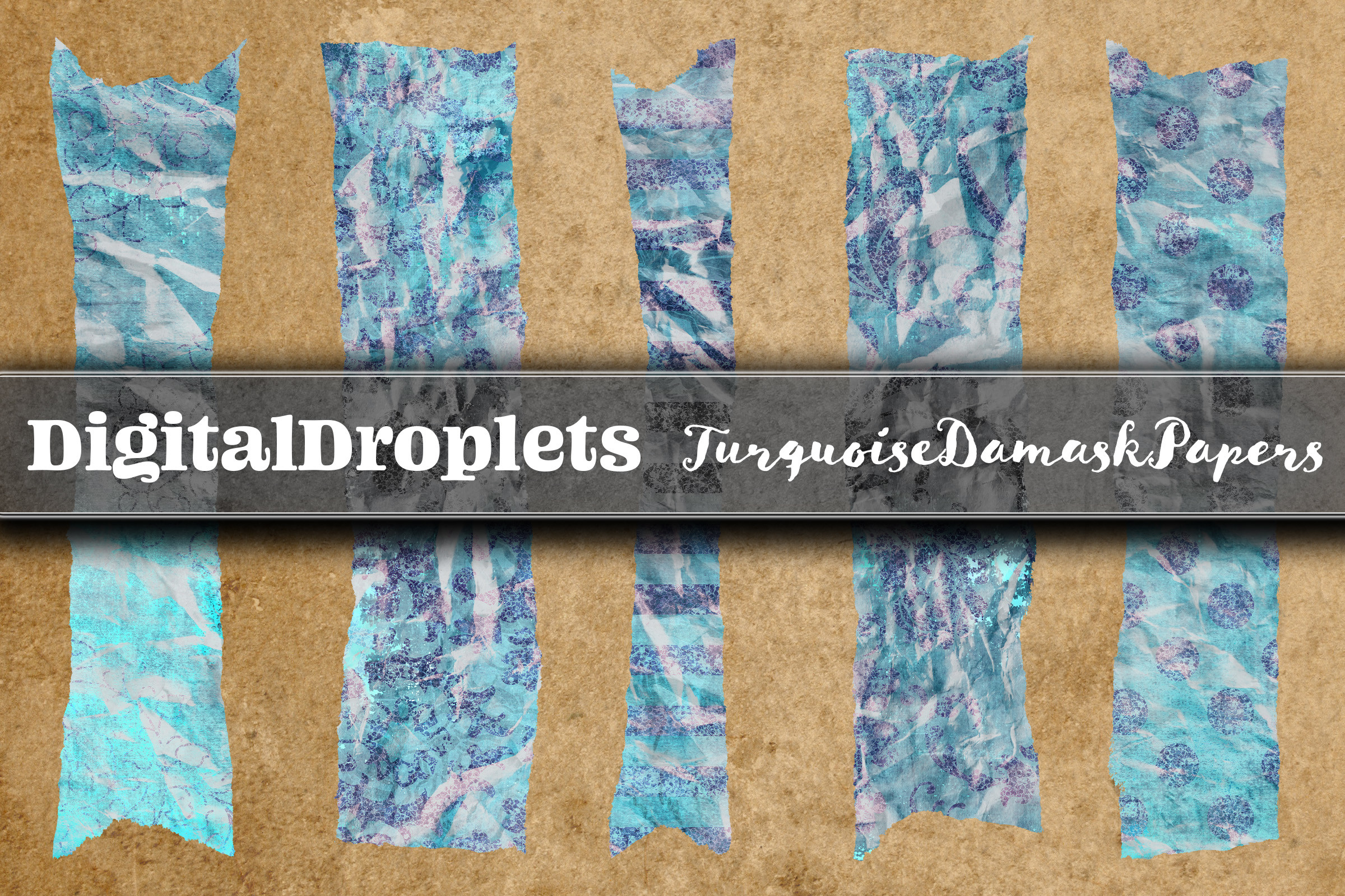 Turquoise Damask | 180 Washi Tapes
