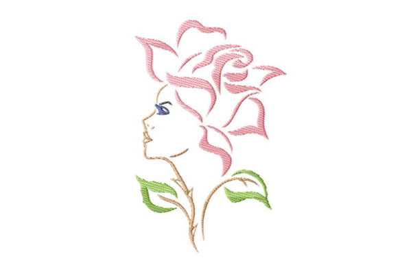 Woman Silhouette and Rose