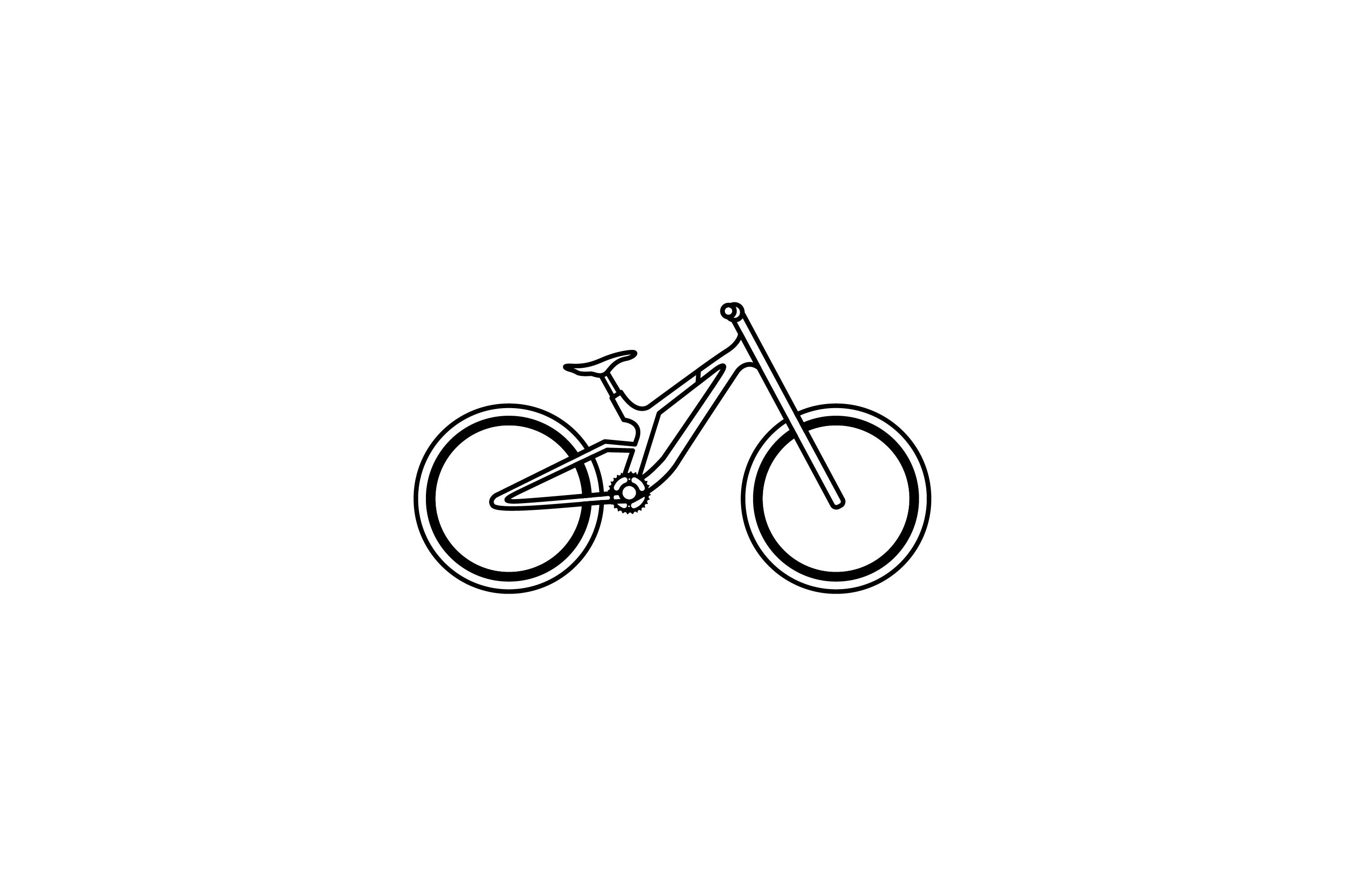 Bike Downhill Sport Icon Outline Grafik Von yellowhellow  Creative Fabrica