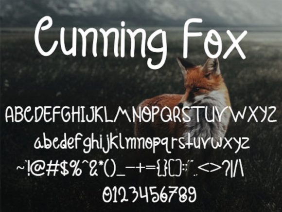 Cunning Fox Font PNG with transparent background - Preview 4