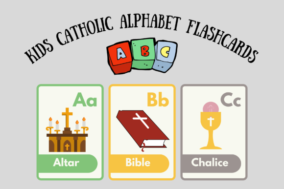 Kids Catholic Alphabet Flashcards