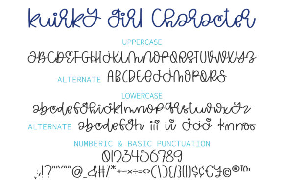 Kuirky Girl Font PNG with transparent background - Preview 1