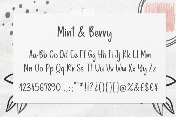 Mint & Berry Font PNG with transparent background - Preview 1