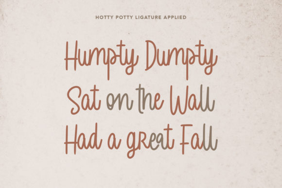 Hottypotty Font font preview - 1
