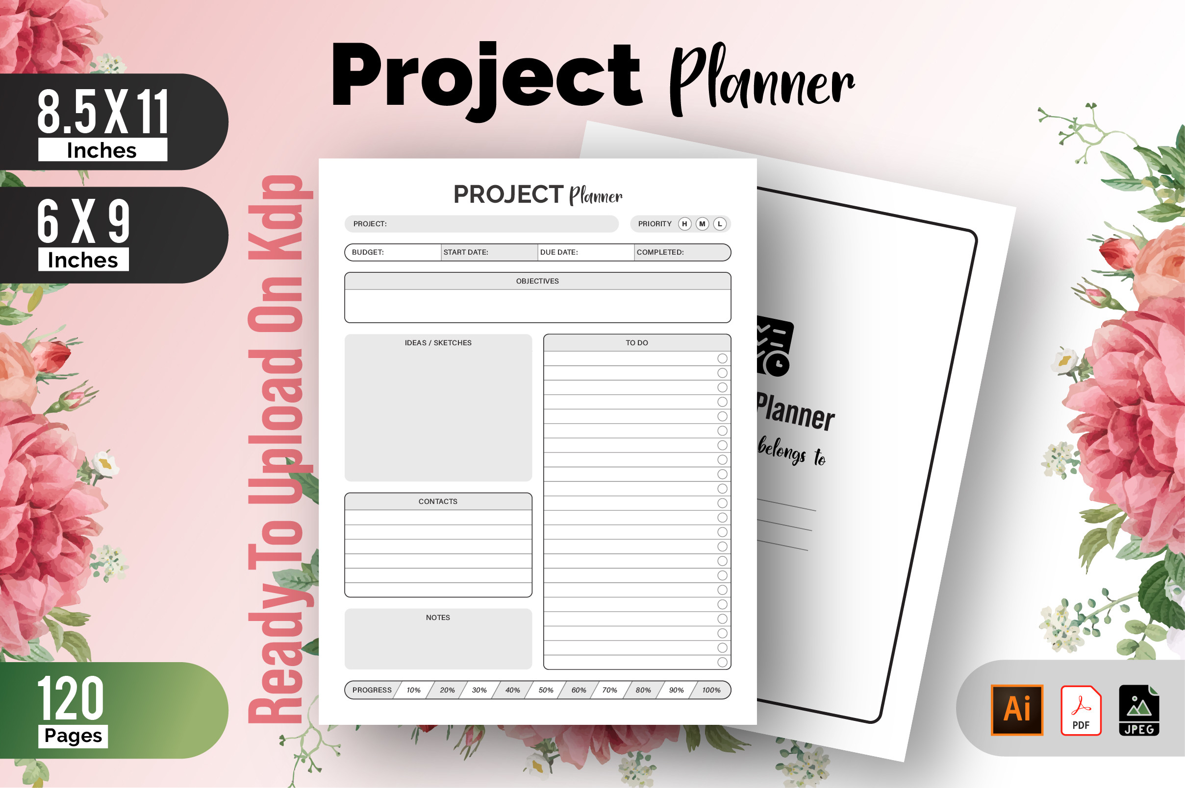 Project Planner | Kdp Interior Template Graphic by Raw Vector ...