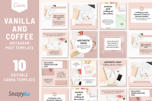 Preview of Vanilla and Coffee Instagram Template coffee shop social media template