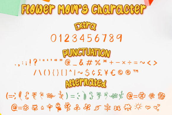 Flower Mom Font PNG with transparent background - Preview 2