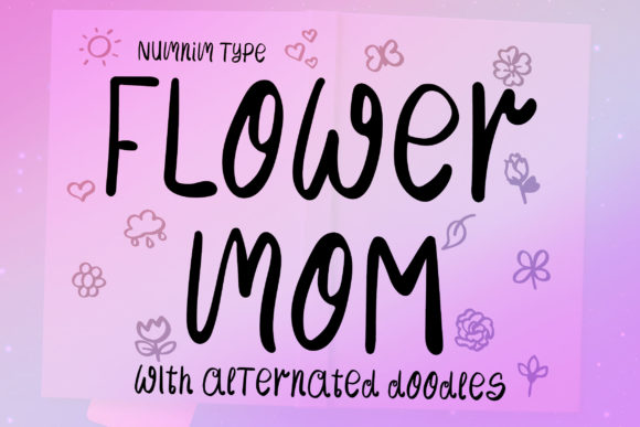 Flower Mom Font PNG with transparent background - Preview 4