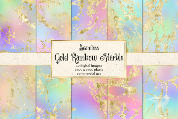 Gold Rainbow Marble Textures