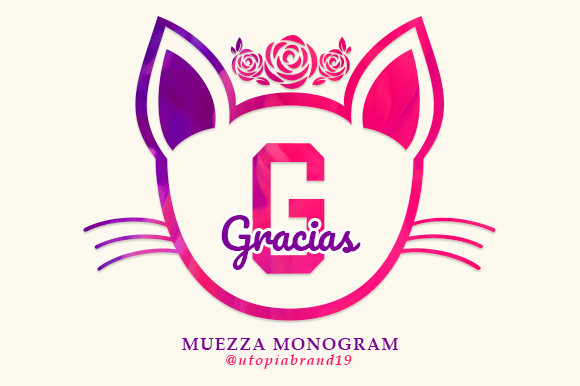 Muezza Monogram Font PNG with transparent background - Preview 5