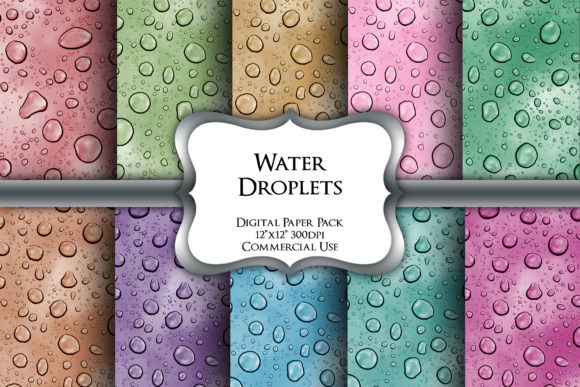 Water Droplets Digital Paper Pack
