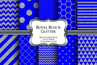 Blue Silver Glitter Digital Paper Pack Graphic by Party Pixelz ...