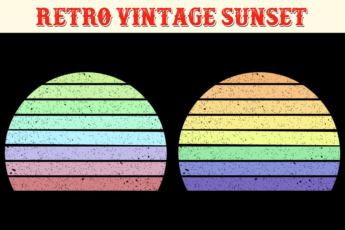 Retro Vintage Sunset 60s, 80s, 70s