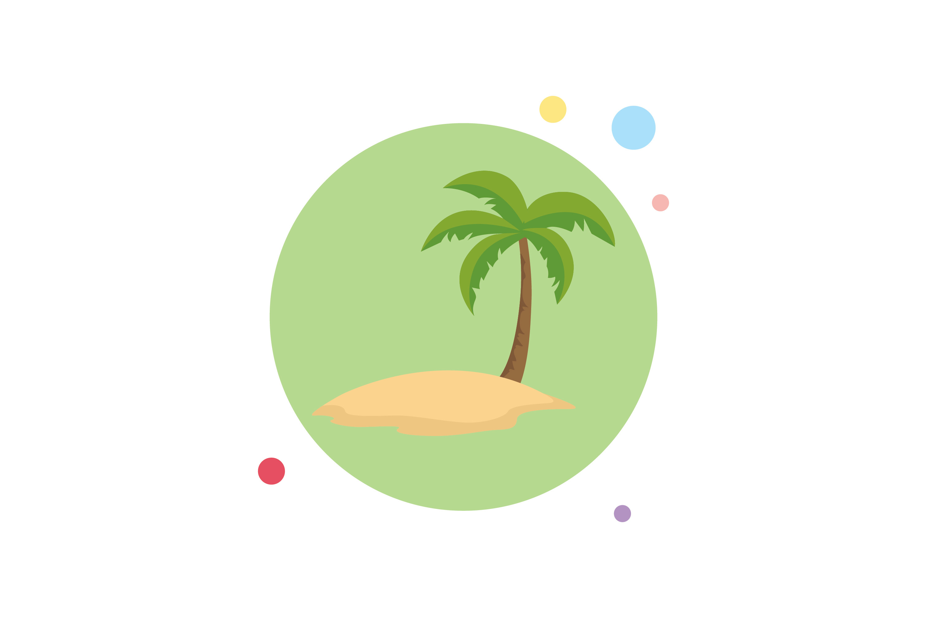 Beach Coconut Tree Circle Bubble Icon 5 Graphic by raysaozora ...
