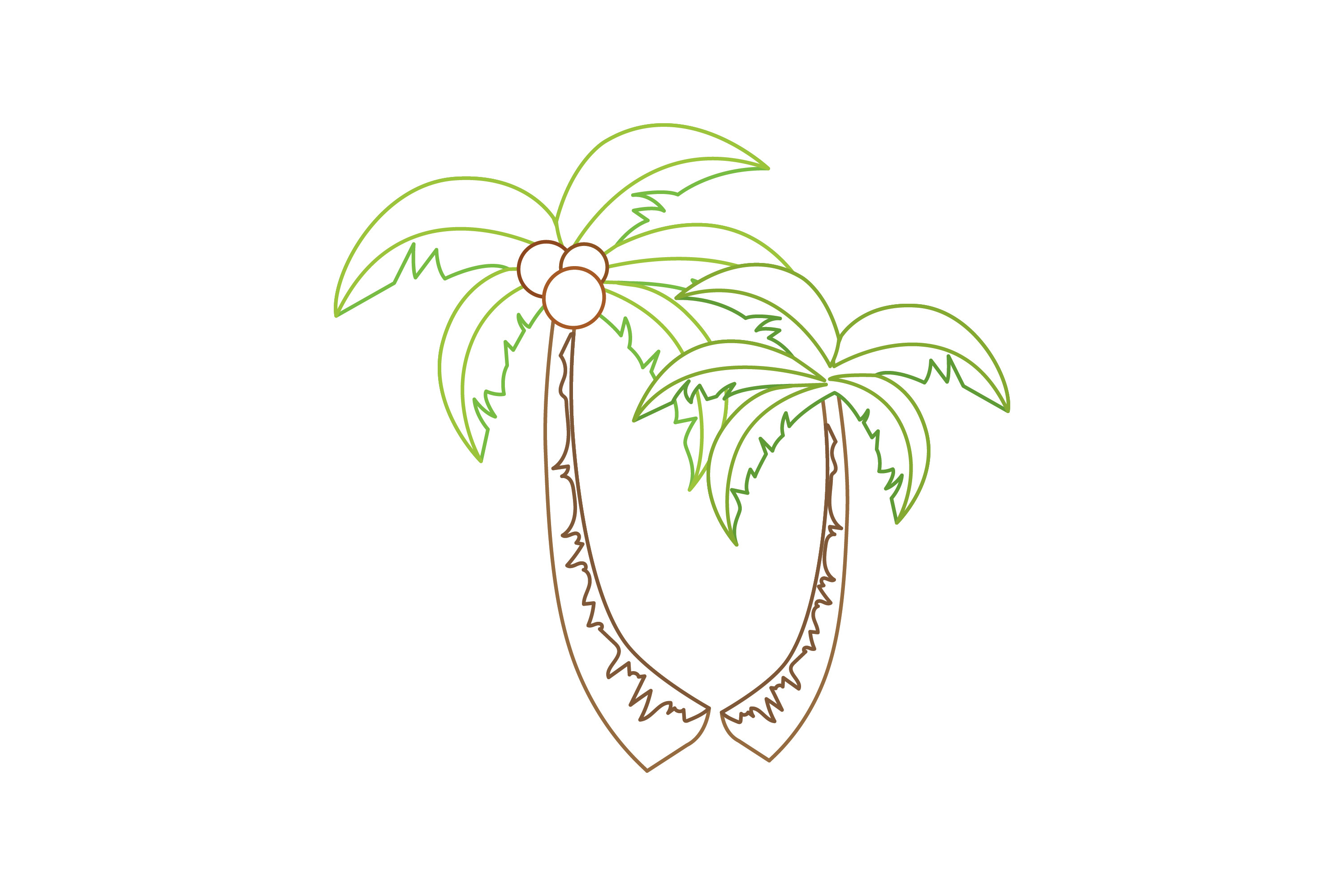 Beach Coconut Tree Color Line Icon 3 Graphic by raysaozora · Creative ...