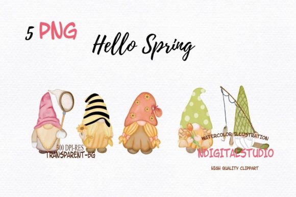 Hello Spring Gnome Graphic Illustrations By Ndigitalstudio