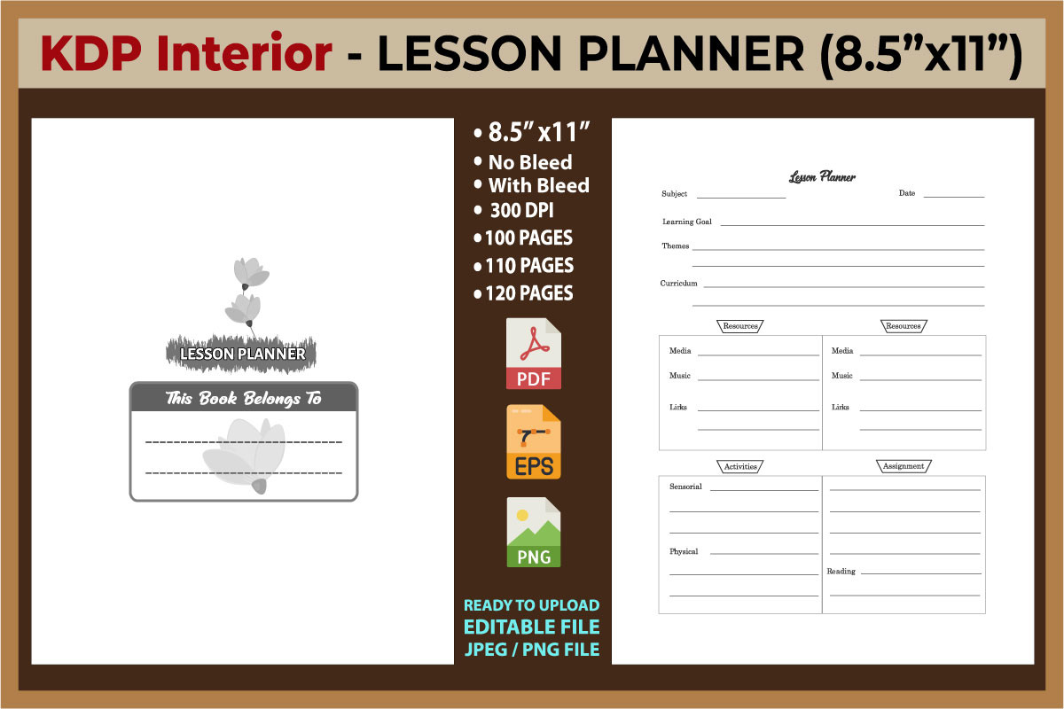 LESSON PLANNER – KDP INTERIOR Graphic by cristycomm · Creative Fabrica