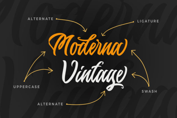 Moderna Vintage Font PNG with transparent background - Preview 3