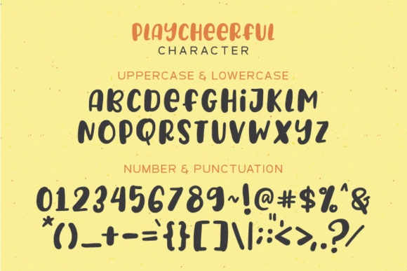 Play Cheerful Font PNG with transparent background - Preview 4