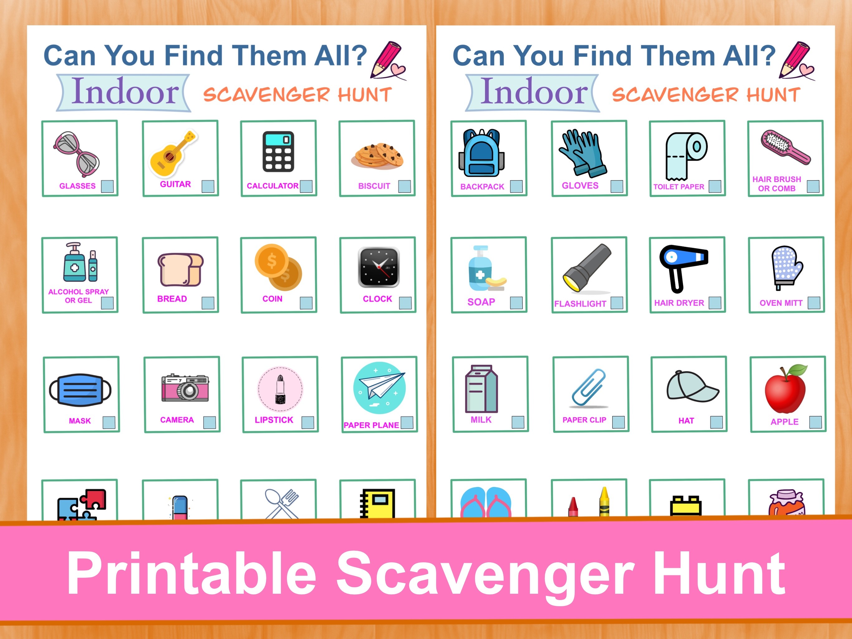 Printable Indoor Scavenger Hunt for Kids