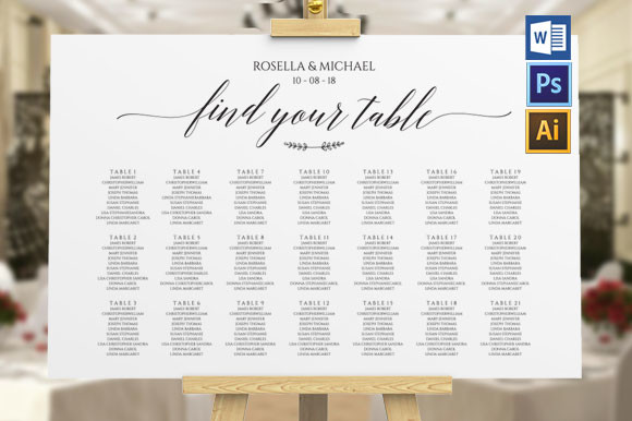 Seating Chart Sign Template, TOS_26