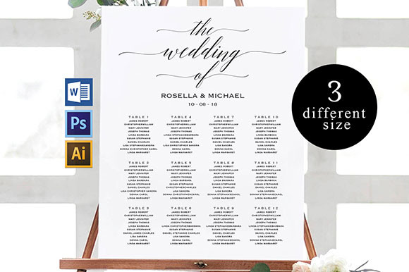 Seating chart sign template, TOS_28