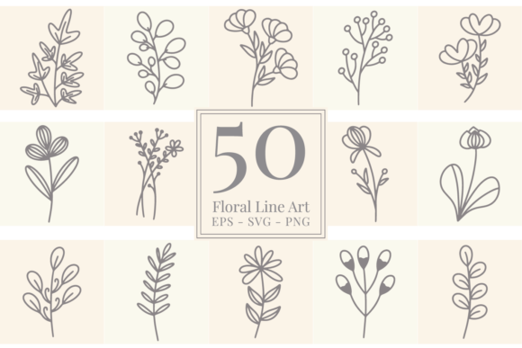 Floral Line Art