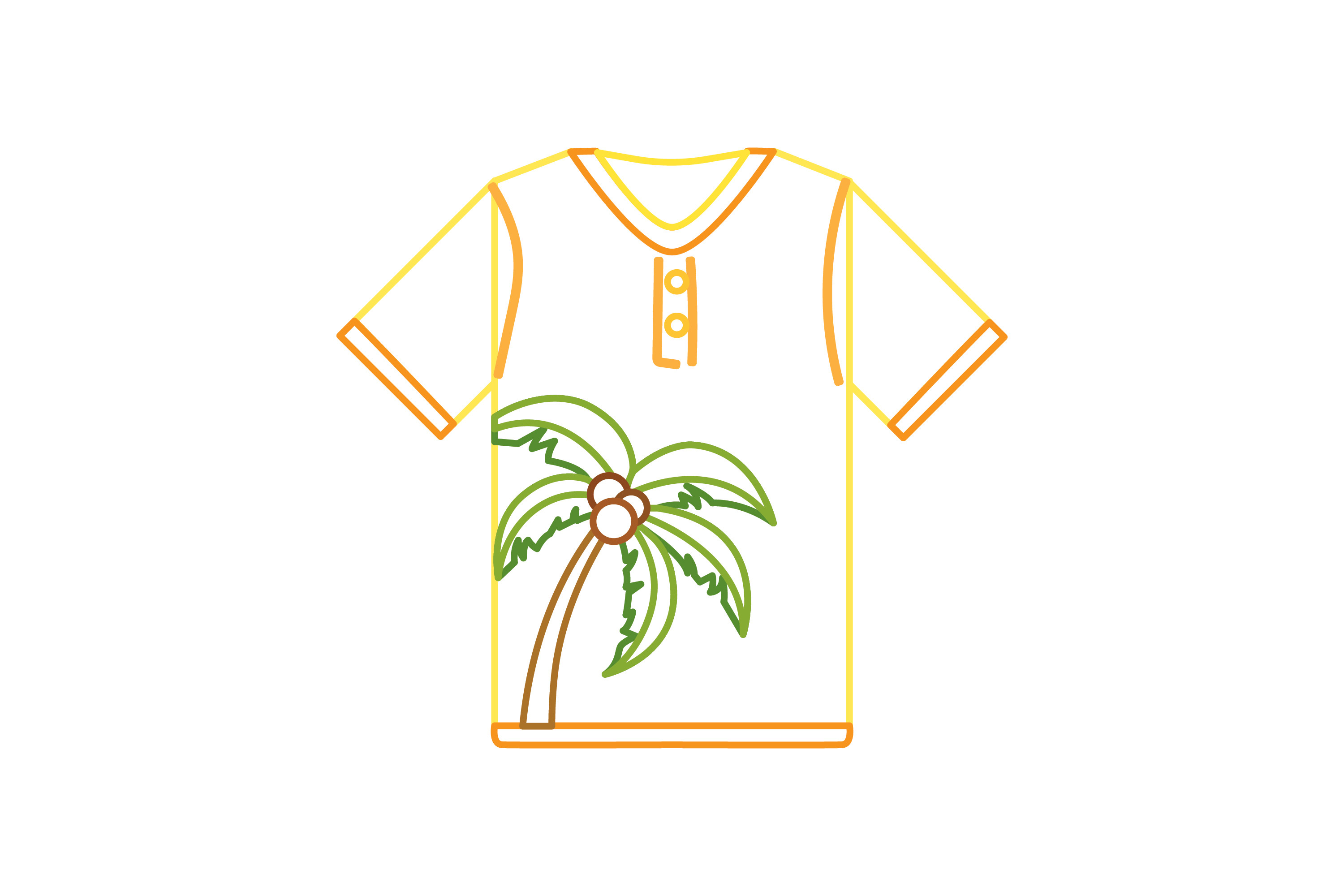 Beach Shirt 5 Color Line Icon Graphic by goodmantisid · Creative Fabrica