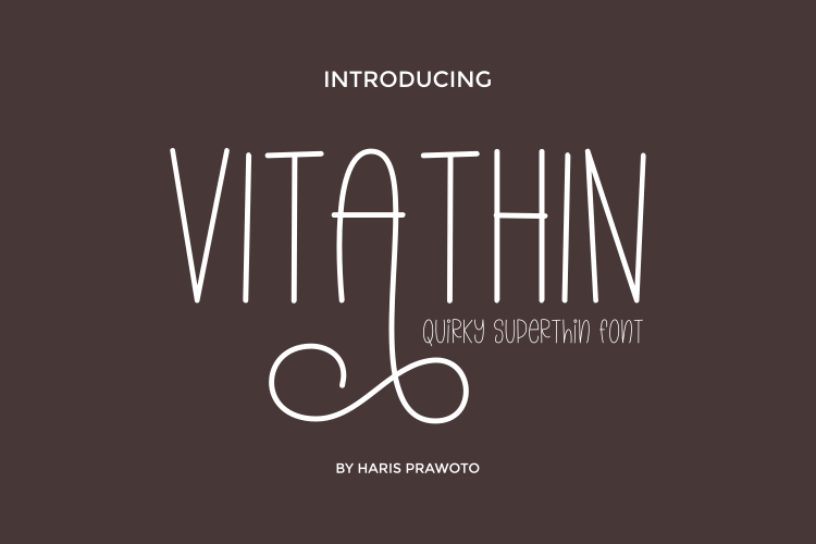 Vitathin preview, thin sans-serif lettering