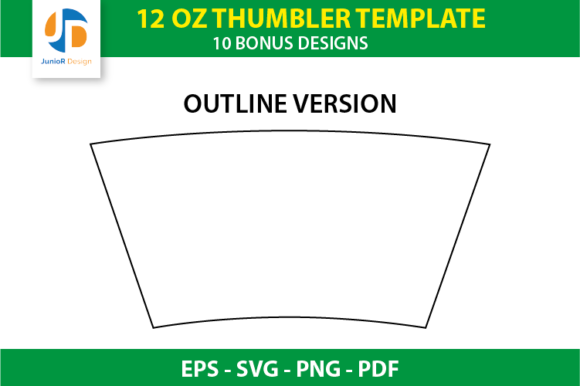 12oz Tumbler Wrap Template SVG Graphic by JunioR Design  Creative Fabrica