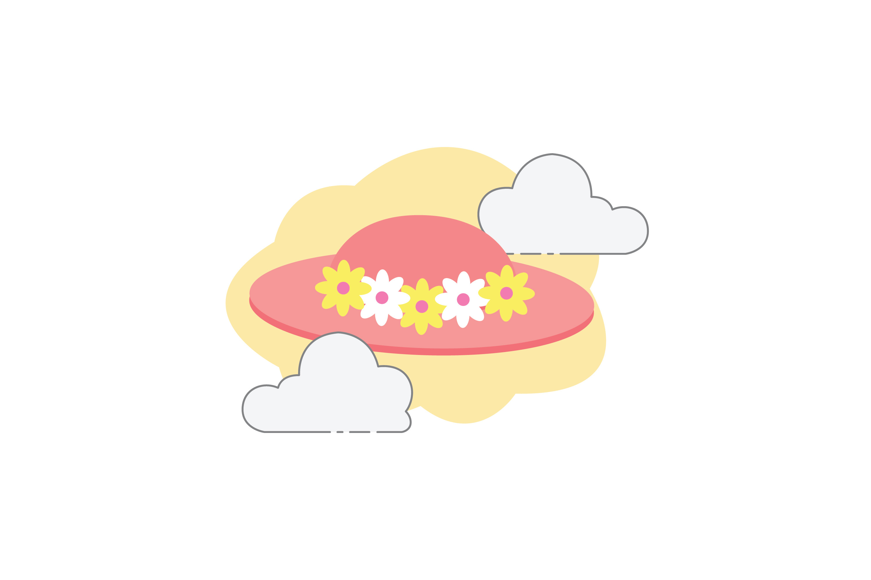 Beach Hat 2 Cloud Icon Graphic by goodmantisid · Creative Fabrica
