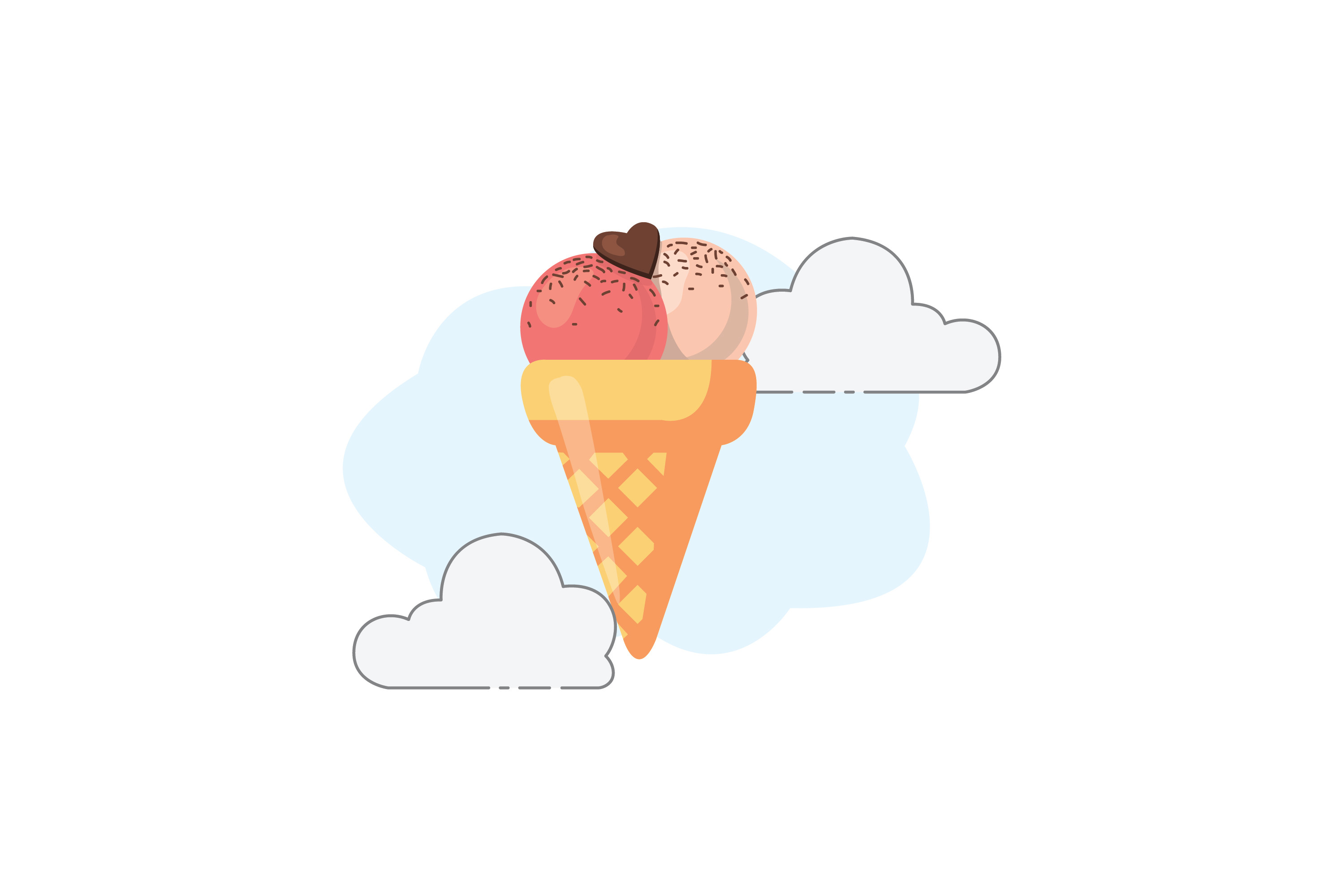 Beach Ice Cream Cone Cloud Icon 2 Graphic by raysaozora · Creative Fabrica
