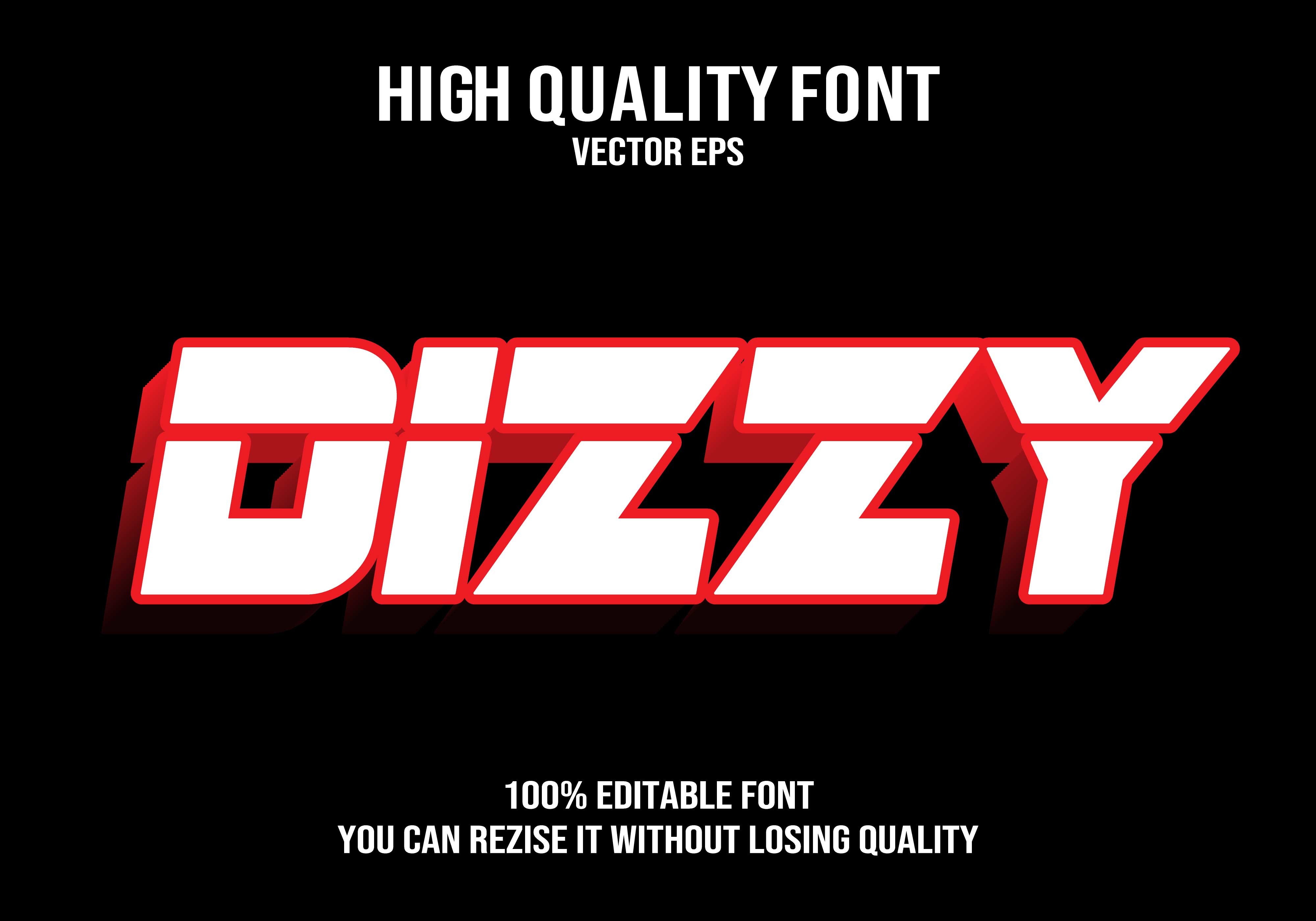 Dizzy Vector Text Effect Fully Editable Graphic by kazim.abbas1996 ...