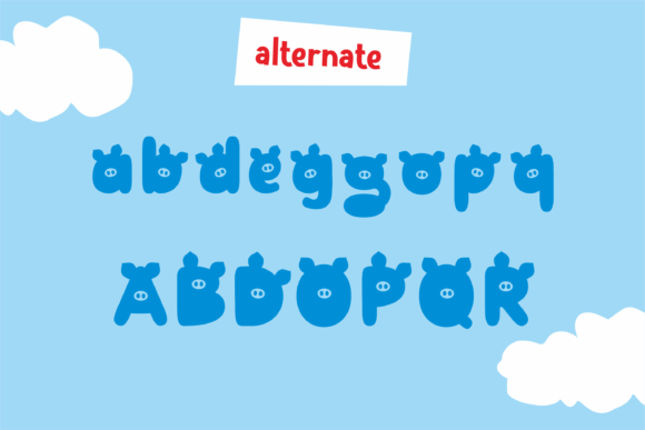 Piggy Font PNG with transparent background - Preview 3