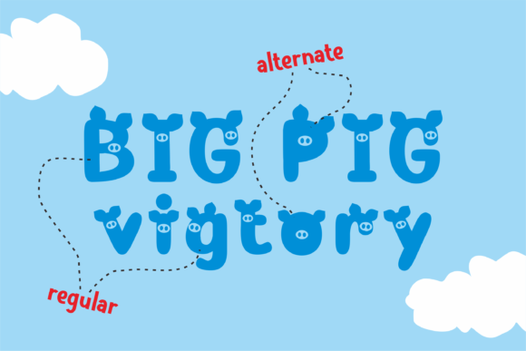 Piggy Font PNG with transparent background - Preview 4