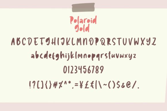 Polaroid Gold Font PNG with transparent background - Preview 2