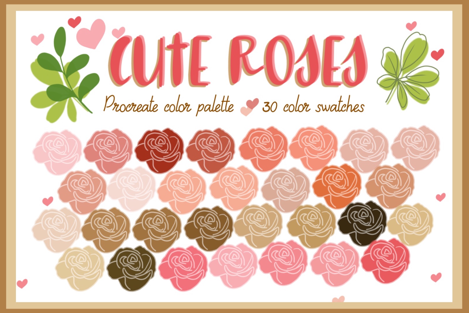 Procreate Color Palette Cute Roses Graphic by TANVARA DIGITAL ART ...