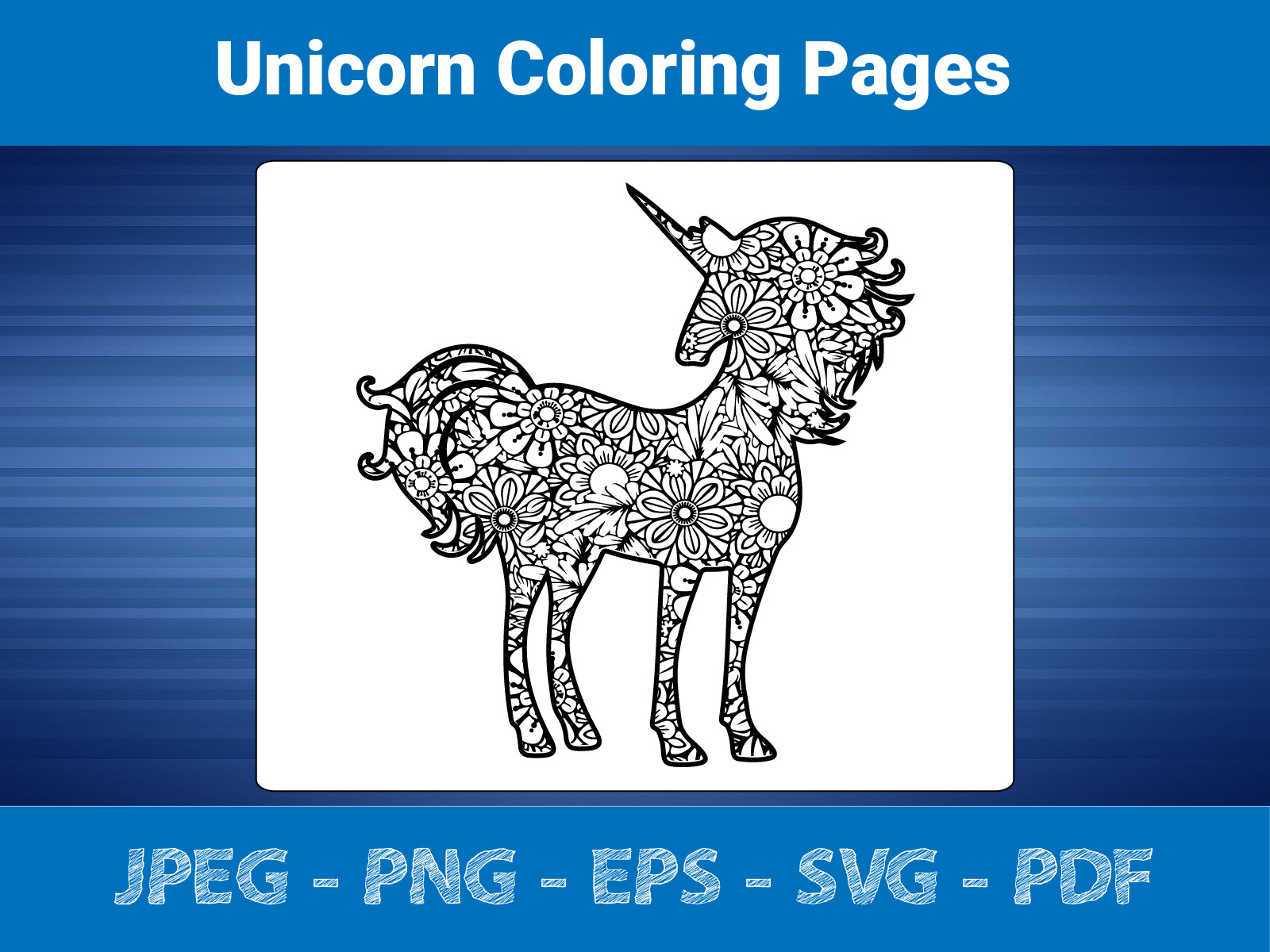 Unicorn Coloring Pages for Adult Graphic by bengalcanvas · Creative Fabrica
