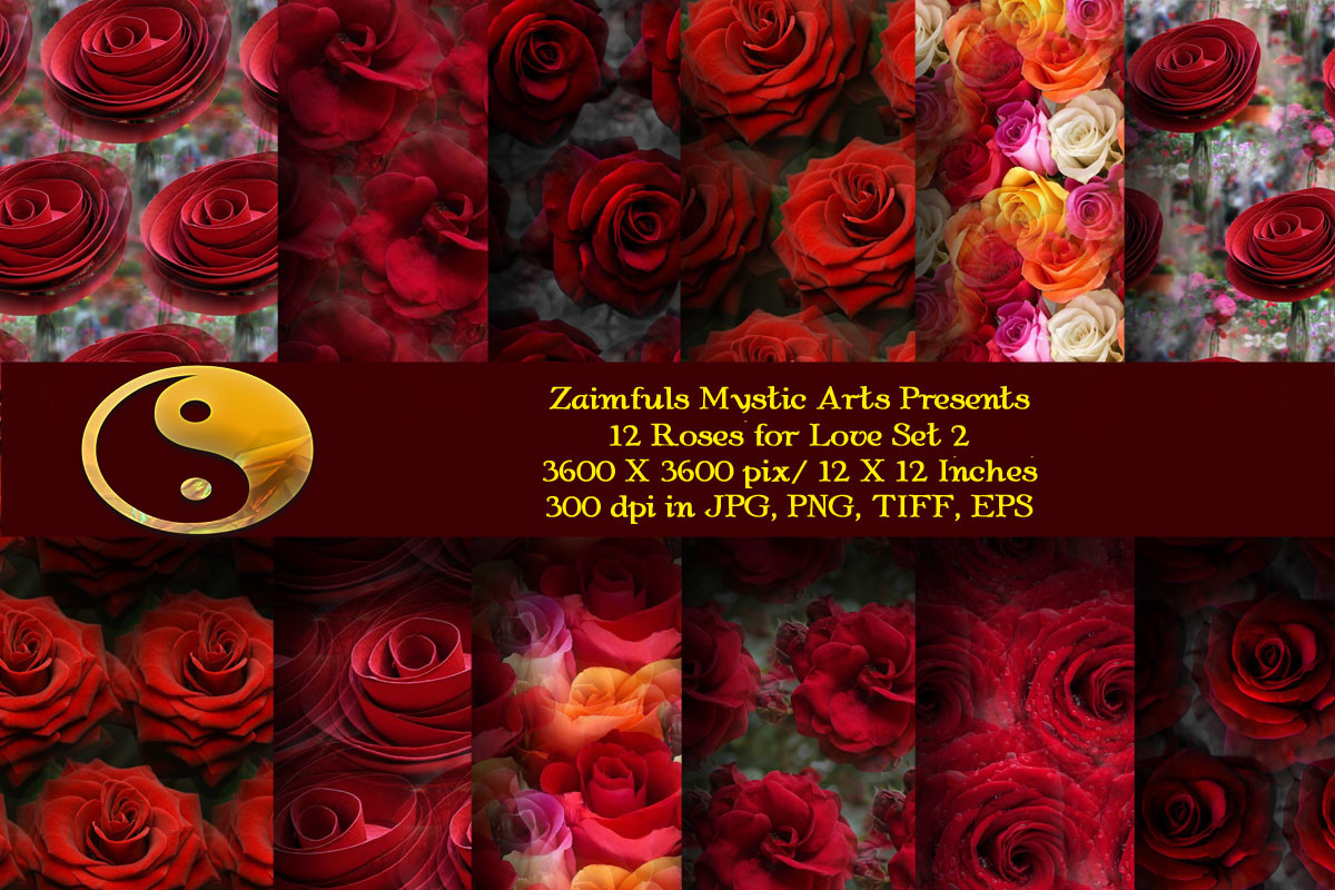 12 Roses for Love Set 1 Graphic by Zaimfuls Mystic Arts · Creative Fabrica