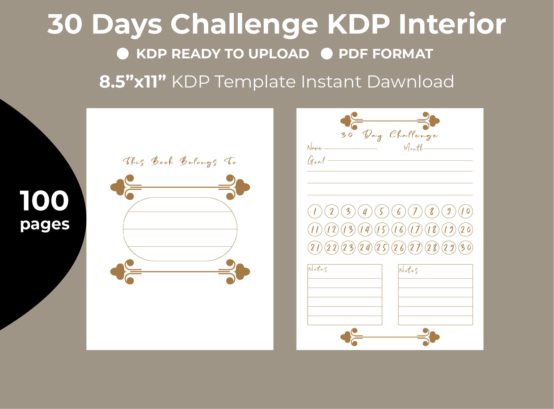 30 Days Challenge KDP Interior Ornament Graphic by evansifat2 ...