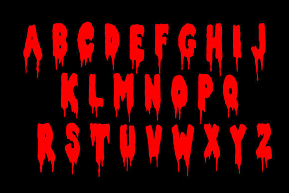 Blood Drop Font PNG with transparent background - Preview 2
