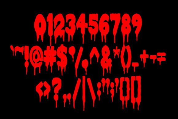 Blood Drop Font PNG with transparent background - Preview 3