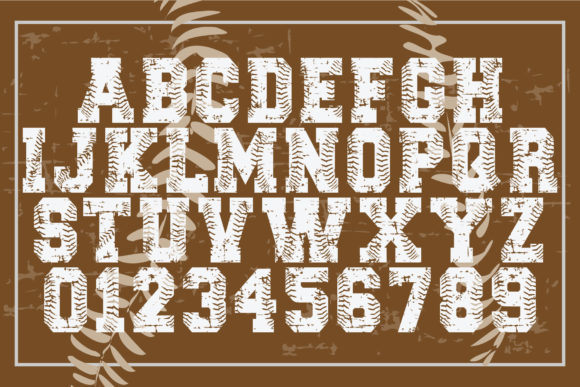 Grunge Baseball Font PNG with transparent background - Preview 1