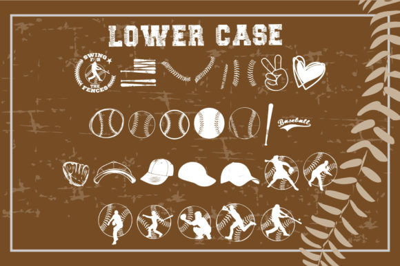 Grunge Baseball Font PNG with transparent background - Preview 2