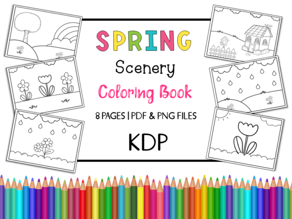 Mini Coloring Book Spring for Kids Graphic by Miss Cherry Designs ...