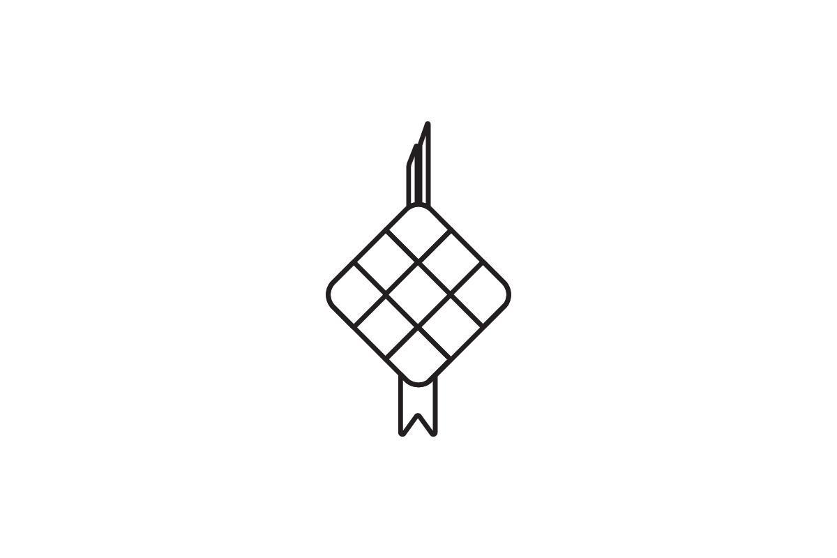 Ketupat Ramadhan Icon Outline Graphic by hafawwart09 · Creative Fabrica