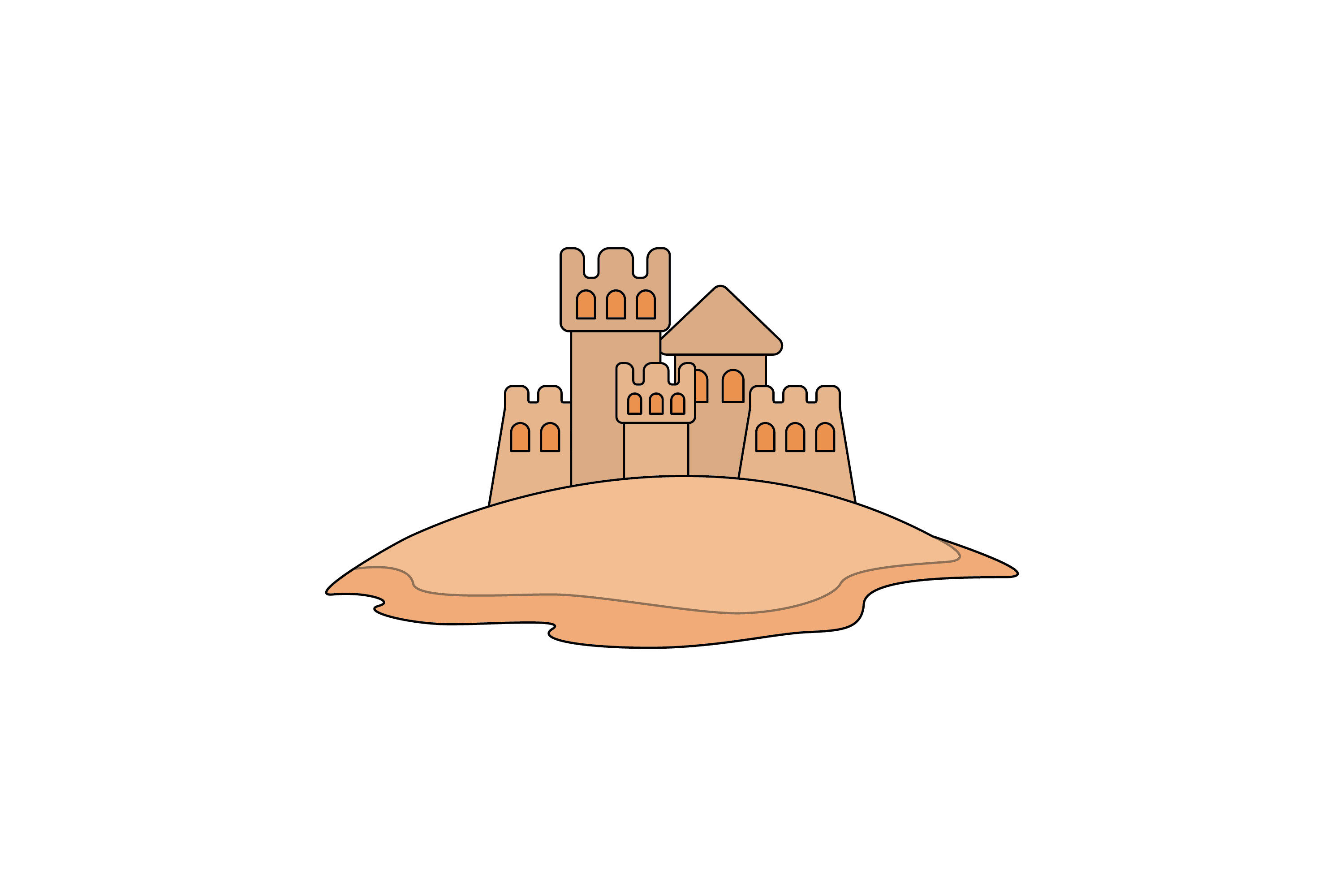 Beach Sand Castle Filled Line 3 Icon Graphic by goodmantisid · Creative ...