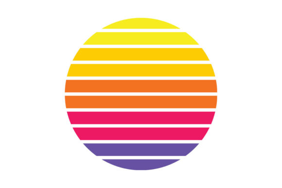 Eighties Shockwave Retro Sunset Circle