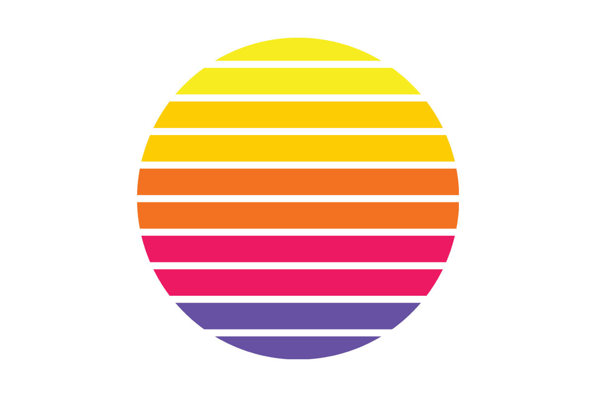 Eighties Shockwave Retro Sunset Circle